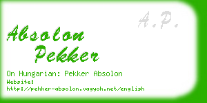 absolon pekker business card